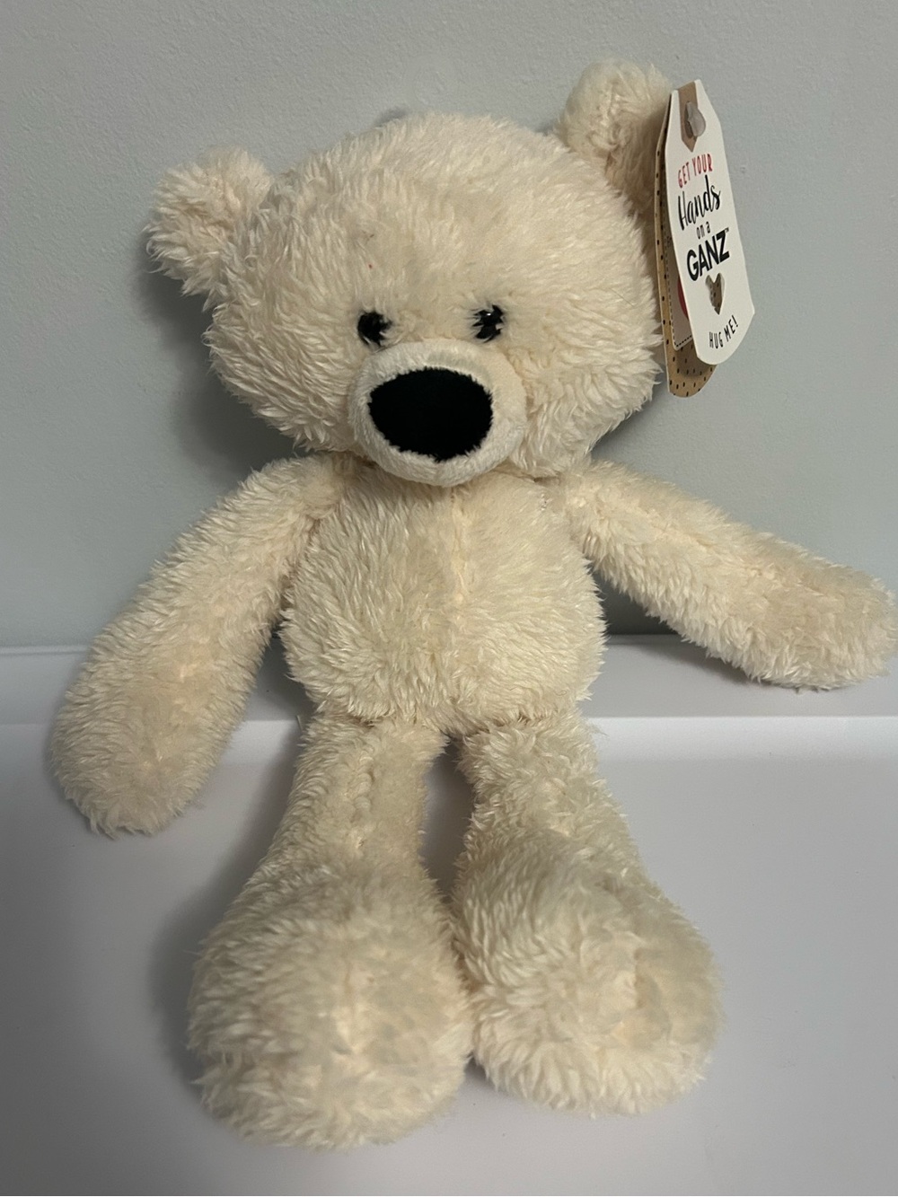 GANZ Cream Plush Teddy Bear - Soft Huggable Stuffed Animal